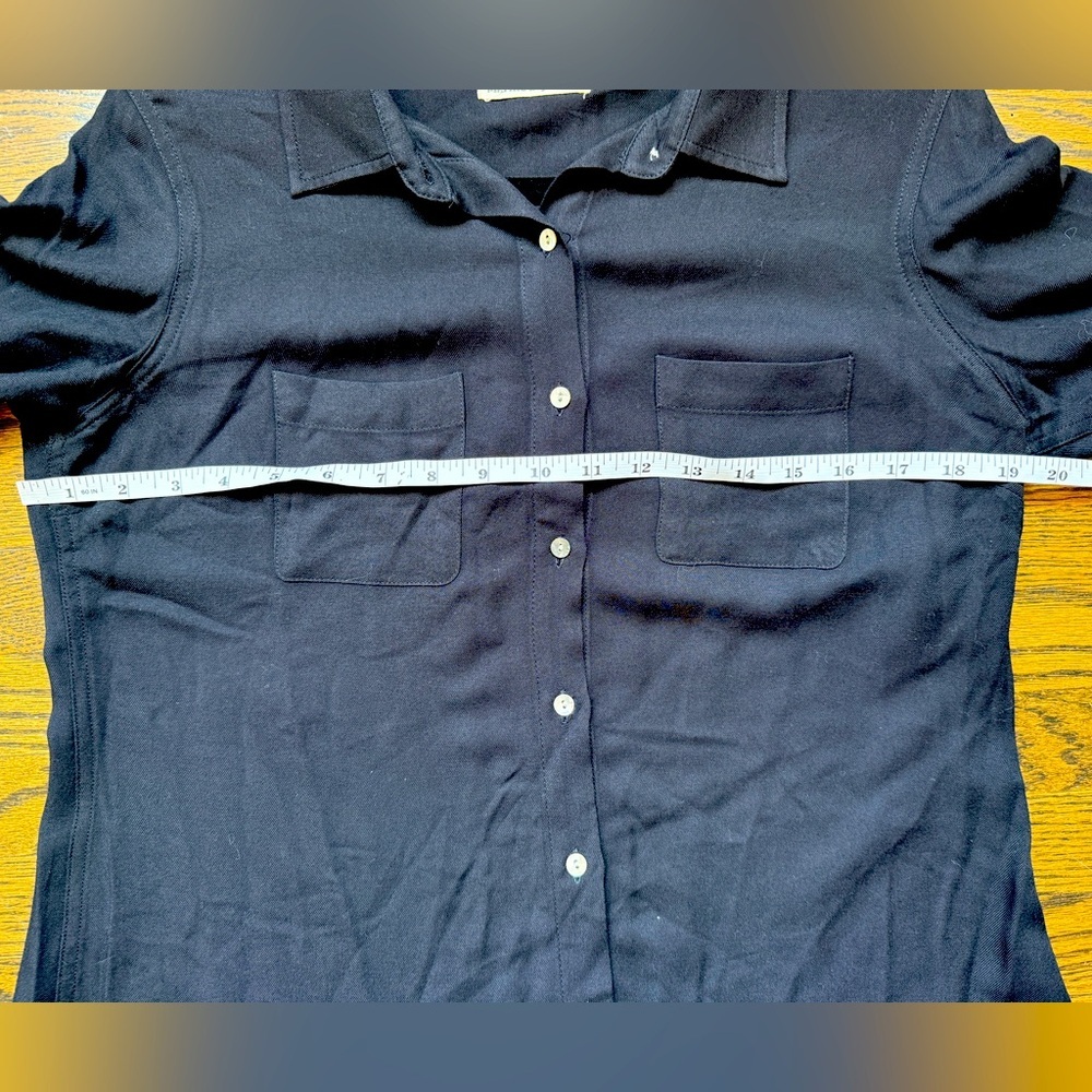 Marine Layer Women's BLACK lightweight Long Sleeves Button Down Shirt MEDIUM - Picture 5 of 6